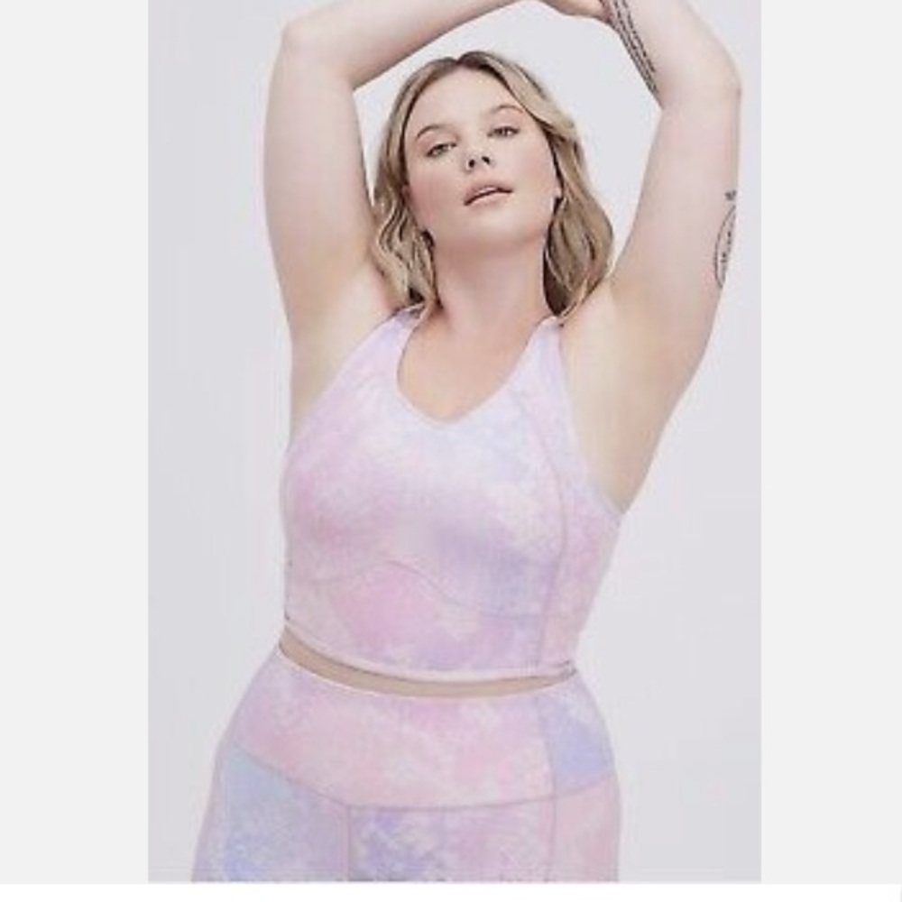Torrid Purple Pink Snakeskin Scale Shine Longline Active Sports Bra Size 3X